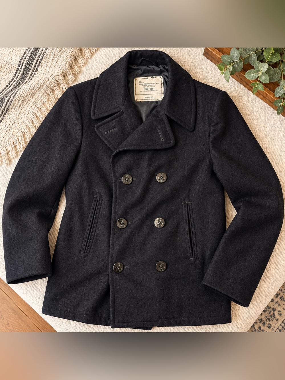 Vintage 1984 US Navy Wool Pea Coat 38R Major Coat Co. Military